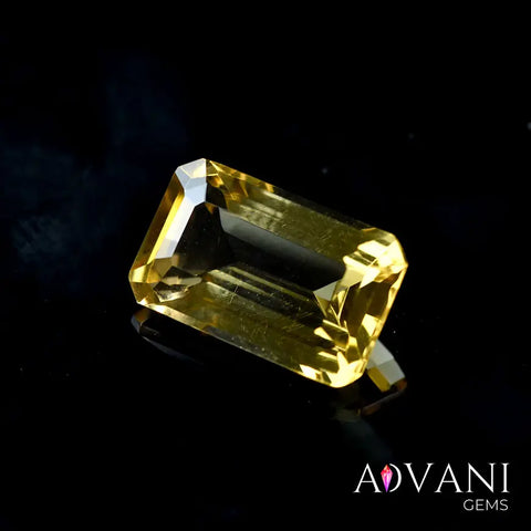 Lustrous 6.10CT Emerald Cut Yellow Citrine Mined in Brazil