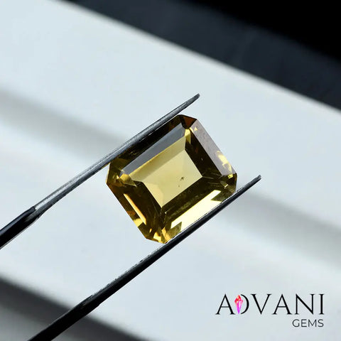 Remarkable 5ct Emerald Cut Brazilian Yellow Citrine Gemstone