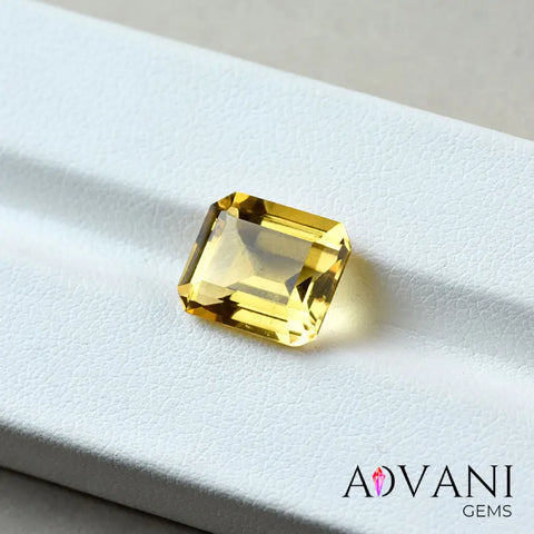 Remarkable 5ct Emerald Cut Brazilian Yellow Citrine Gemstone