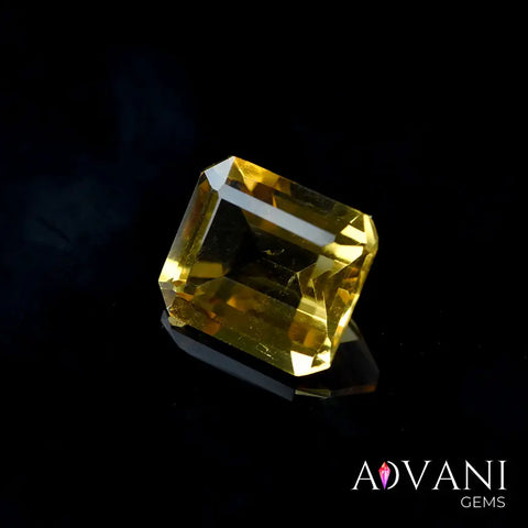 Remarkable 5ct Emerald Cut Brazilian Yellow Citrine Gemstone